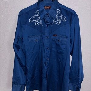Men's Blue Western Shirt